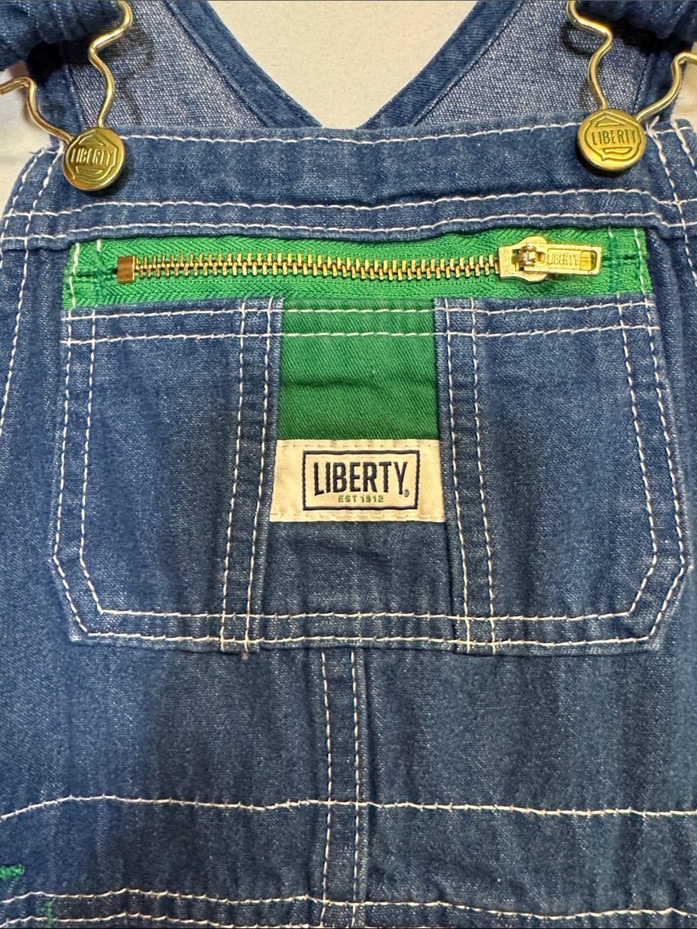 Liberty Dark Blue Denim Kids Overalls Size 7 - Picture 4 of 8